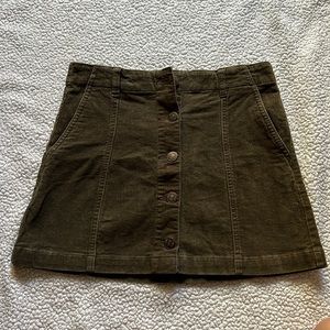 Forever 21 Olive Green Denim Corduroy Skirt